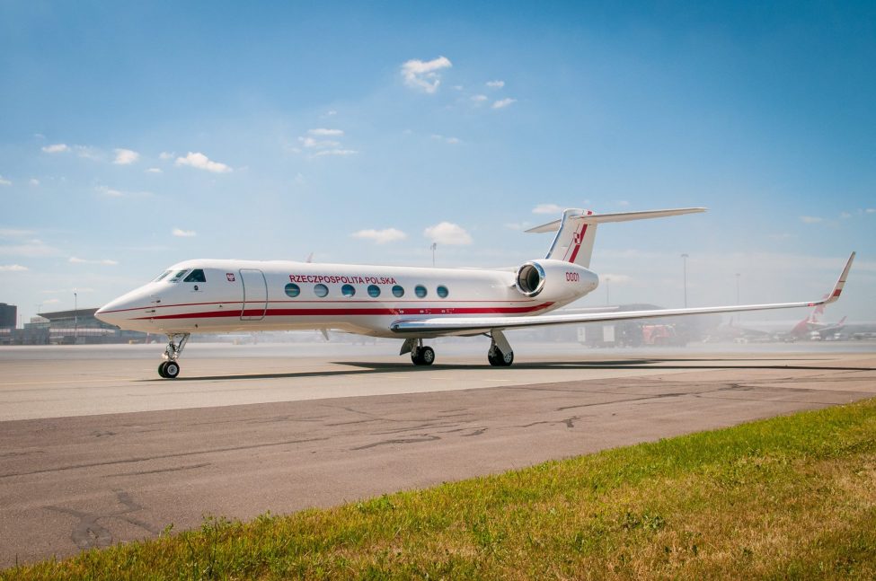 Pierwsze lądowanie rządowego samolotu Gulfstream G550 w Polsce